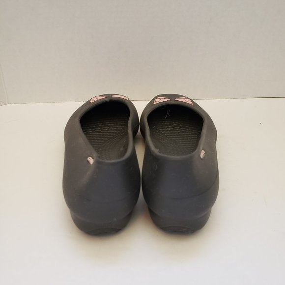 Girls Crocs Ballet Flats Grey with Pink Bow - Picture 3 of 8